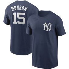 Adult Men's Thurman Munson New York Yankees Cooperstown Collection Name & Number baseball T-shirt - Navy Adult Men's Thurman Munson New York Yankees Cooperstown Collection Name & Number baseball T-shirt - Navy