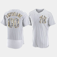 New York Yankees #00 Custom Mens Diamond Edition Jersey - White