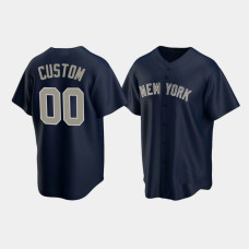 Mens New York Yankees Custom Replica Alternate Navy Jersey Mens New York Yankees Custom Replica Alternate Navy Jersey