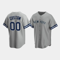Mens New York Yankees Custom Replica Road Gray Jersey