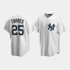 Mens New York Yankees Gleyber Torres Replica Home White Jersey Mens New York Yankees Gleyber Torres Replica Home White Jersey
