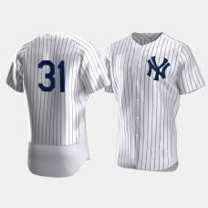 Mens New York Yankees #31 Aaron Hicks White Authentic Jersey