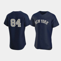 Mens New York Yankees #84 Albert Abreu Navy Authentic Alternate Jersey