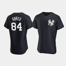 Mens New York Yankees Albert Abreu #84 Navy Authentic Team Logo Alternate Jersey