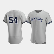 Mens New York Yankees #54 Aroldis Chapman Gray Authentic 2020 Road Jersey