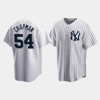 Mens New York Yankees #54 Aroldis Chapman Cooperstown Collection Home White Jersey