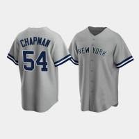 Mens New York Yankees #54 Aroldis Chapman Gray Replica Road Jersey Mens New York Yankees #54 Aroldis Chapman Gray Replica Road Jersey