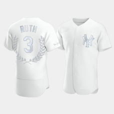Mens New York Yankees Babe Ruth #3 White Award Collection Retired Jersey