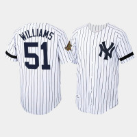New York Yankees #51 Bernie Williams Cooperstown Collection Authentic White Mitchell & Ness Jersey Mens New York Yankees #51 Bernie Williams Cooperstown Collection Authentic White Mitchell & Ness Jersey Mens