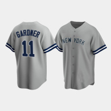Mens New York Yankees #11 Brett Gardner Gray Replica Road Jersey Mens New York Yankees #11 Brett Gardner Gray Replica Road Jersey