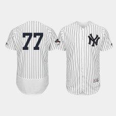 Mens New York Yankees #77 Clint Frazier White 2019 Postseason Authentic Flex Base Jersey Mens New York Yankees #77 Clint Frazier White 2019 Postseason Authentic Flex Base Jersey