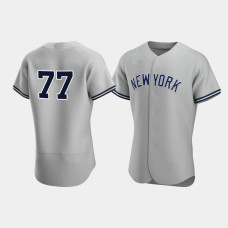 Mens New York Yankees #77 Clint Frazier Gray Authentic 2020 Road Jersey Mens New York Yankees #77 Clint Frazier Gray Authentic 2020 Road Jersey
