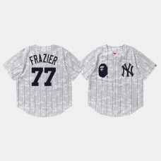 Mens New York Yankees Clint Frazier #77 White BAPE x Mitchell & Ness Jersey Mens New York Yankees Clint Frazier #77 White BAPE x Mitchell & Ness Jersey