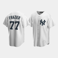 Mens New York Yankees #77 Clint Frazier White Replica Home Jersey Mens New York Yankees #77 Clint Frazier White Replica Home Jersey