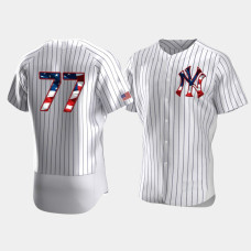 Mens New York Yankees #77 Clint Frazier White 4th of July 2020 Stars & Stripes Jersey Mens New York Yankees #77 Clint Frazier White 4th of July 2020 Stars & Stripes Jersey
