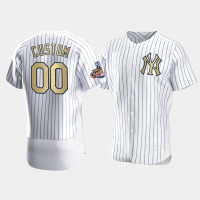 Mens New York Yankees #00 Custom White 2009 World Series Champions Jersey