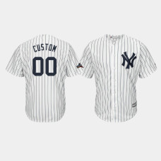 New York Yankees Mens #00 Custom 2019 Postseason White Official Cool Base Jersey New York Yankees Mens #00 Custom 2019 Postseason White Official Cool Base Jersey