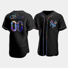 Mens New York Yankees #00 Custom Black Authentic Golden Edition Holographic Jersey Mens New York Yankees #00 Custom Black Authentic Golden Edition Holographic Jersey