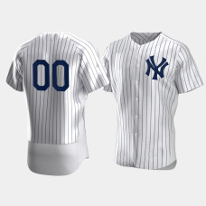 Mens New York Yankees #00 Custom White Authentic Jersey Mens New York Yankees #00 Custom White Authentic Jersey