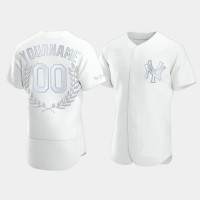 Mens New York Yankees Custom #00 White Award Collection Jersey