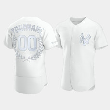 Mens New York Yankees Custom #00 White Award Collection Jersey Mens New York Yankees Custom #00 White Award Collection Jersey