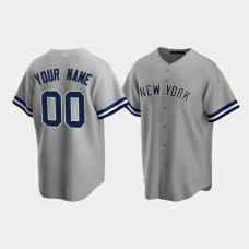 Mens New York Yankees #00 Custom Gray Replica Road Jersey Mens New York Yankees #00 Custom Gray Replica Road Jersey