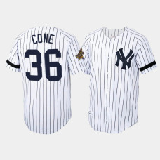 Mens New York Yankees #36 David Cone Cooperstown Collection Authentic Home White Jersey