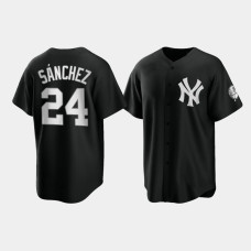 New York Yankees Gary Sanchez Black 2021 All Black Fashion Replica Jersey New York Yankees Gary Sanchez Black 2021 All Black Fashion Replica Jersey