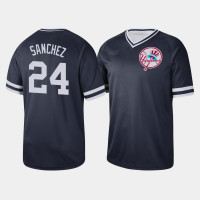 Mens New York Yankees Gary Sanchez #24 Navy Cooperstown Collection V-Neck Legend Jersey Mens New York Yankees Gary Sanchez #24 Navy Cooperstown Collection V-Neck Legend Jersey