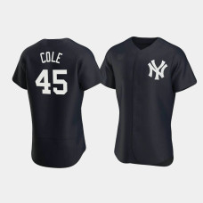 Mens New York Yankees #45 Gerrit Cole Navy Authentic Team Logo 2020 Alternate Jersey Mens New York Yankees #45 Gerrit Cole Navy Authentic Team Logo 2020 Alternate Jersey