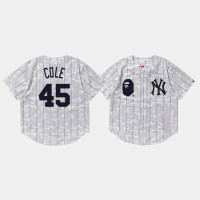 Mens New York Yankees Gerrit Cole #45 White BAPE x Mitchell & Ness Jersey Mens New York Yankees Gerrit Cole #45 White BAPE x Mitchell & Ness Jersey