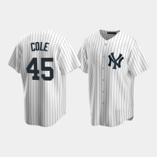 Mens New York Yankees #45 Gerrit Cole White Replica Home Jersey Mens New York Yankees #45 Gerrit Cole White Replica Home Jersey