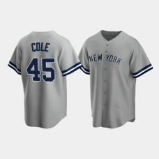 Mens New York Yankees #45 Gerrit Cole Gray Replica Road Jersey Mens New York Yankees #45 Gerrit Cole Gray Replica Road Jersey