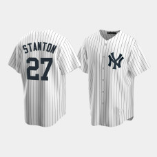 Mens New York Yankees #27 Giancarlo Stanton White Replica Home Jersey Mens New York Yankees #27 Giancarlo Stanton White Replica Home Jersey
