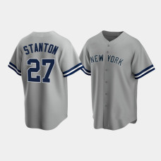 Mens New York Yankees #27 Giancarlo Stanton Gray Replica Road Jersey Mens New York Yankees #27 Giancarlo Stanton Gray Replica Road Jersey