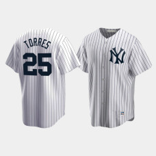 Mens New York Yankees #25 Gleyber Torres Cooperstown Collection Home White Jersey Mens New York Yankees #25 Gleyber Torres Cooperstown Collection Home White Jersey