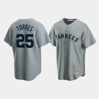 Mens New York Yankees #25 Gleyber Torres Cooperstown Collection Road Gray Jersey Mens New York Yankees #25 Gleyber Torres Cooperstown Collection Road Gray Jersey
