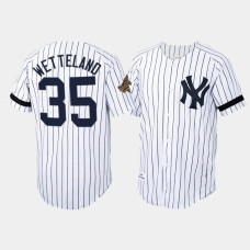 Mens New York Yankees #35 John Wetteland Cooperstown Collection Authentic Home White Jersey
