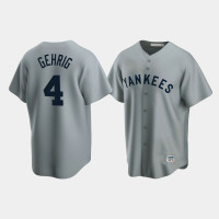 Mens New York Yankees #4 Lou Gehrig Cooperstown Collection Road Gray Jersey Mens New York Yankees #4 Lou Gehrig Cooperstown Collection Road Gray Jersey