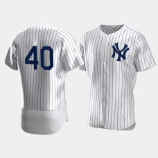 Mens New York Yankees #40 Luis Severino White Authentic Jersey Mens New York Yankees #40 Luis Severino White Authentic Jersey