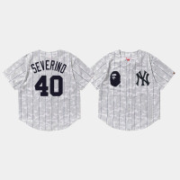 Mens New York Yankees Luis Severino #40 White BAPE x Mitchell & Ness Jersey Mens New York Yankees Luis Severino #40 White BAPE x Mitchell & Ness Jersey