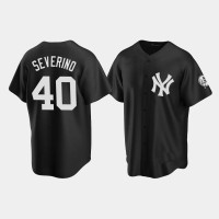Mens New York Yankees #40 Luis Severino Black 2020 Replica Fashion Jersey