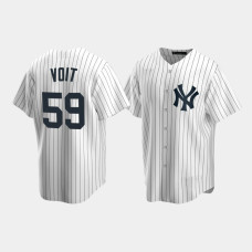 Mens New York Yankees #59 Luke Voit White Replica Home Jersey Mens New York Yankees #59 Luke Voit White Replica Home Jersey