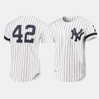 New York Yankees #42 Mariano Rivera Cooperstown Collection Authentic White Mitchell & Ness Jersey Mens New York Yankees #42 Mariano Rivera Cooperstown Collection Authentic White Mitchell & Ness Jersey Mens