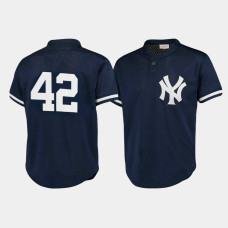 New York Yankees #42 Mariano Rivera Cooperstown Collection Mesh Batting Practice Navy Mitchell & Ness Jersey Mens New York Yankees #42 Mariano Rivera Cooperstown Collection Mesh Batting Practice Navy Mitchell & Ness Jersey Mens