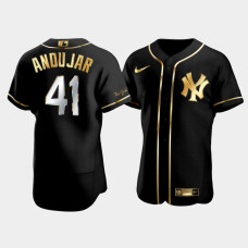 Mens New York Yankees Miguel Andujar #41 Black Golden Edition Authentic Jersey Mens New York Yankees Miguel Andujar #41 Black Golden Edition Authentic Jersey