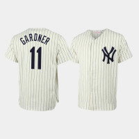 Brett Gardner New York Yankees Mitchell & Ness Cream Throwback Authentic Jersey