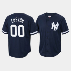 Custom New York Yankees Mitchell & Ness Navy Cooperstown Collection Mesh Batting Practice Jersey Custom New York Yankees Mitchell & Ness Navy Cooperstown Collection Mesh Batting Practice Jersey