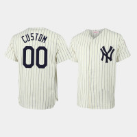 Custom New York Yankees Mitchell & Ness Cream Throwback Authentic Jersey