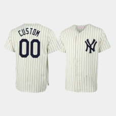 Custom New York Yankees Mitchell & Ness Cream Throwback Authentic Jersey Custom New York Yankees Mitchell & Ness Cream Throwback Authentic Jersey